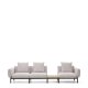 KAVE HOME Sorells udend�rs modul�r 3-personers sofa med beige polstring og gr� aluminium med teaktr�sunderlag
