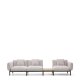 KAVE HOME Sorells udend�rs modul�r 3-personers sofa med beige polstring og gr� aluminium med teaktr�sunderlag