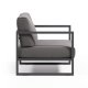 KAVE HOME Comova utend�rs lenestol, med armlener - m�rkegr� stoff og sort aluminium