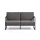 KAVE HOME Comova 2-manns hagesofa - m�rkegr�tt stoff og sort aluminium