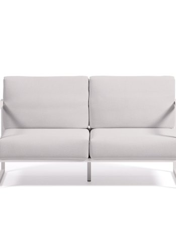 KAVE HOME Comova 2 pers. havesofa - hvid stof og hvid aluminium