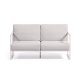 KAVE HOME Comova 2 pers. havesofa - hvid stof og hvid aluminium