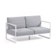 KAVE HOME Comova 2 pers. havesofa - bl� stof og hvid aluminium