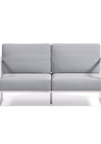 KAVE HOME Comova 2 pers. havesofa - bl� stof og hvid aluminium