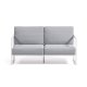 KAVE HOME Comova 2 pers. havesofa - bl� stof og hvid aluminium