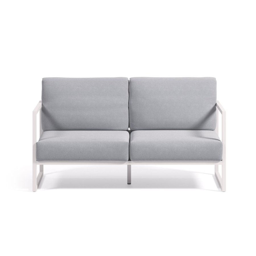 KAVE HOME Comova 2 pers. havesofa - bl� stof og hvid aluminium