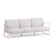 KAVE HOME Comova 3 pers. havesofa - hvid stof og hvid aluminium