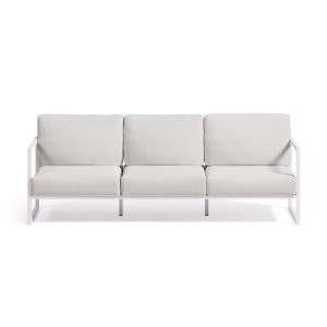 KAVE HOME Comova 3 pers. havesofa - hvid stof og hvid aluminium