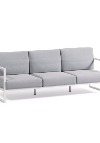 KAVE HOME Comova 3 pers. havesofa - bl� stof og hvid aluminium