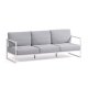 KAVE HOME Comova 3 pers. havesofa - bl� stof og hvid aluminium