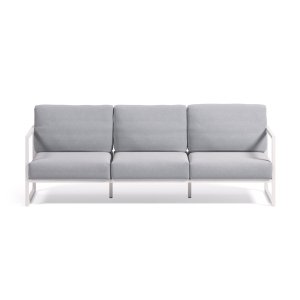 KAVE HOME Comova 3 pers. havesofa - bl� stof og hvid aluminium