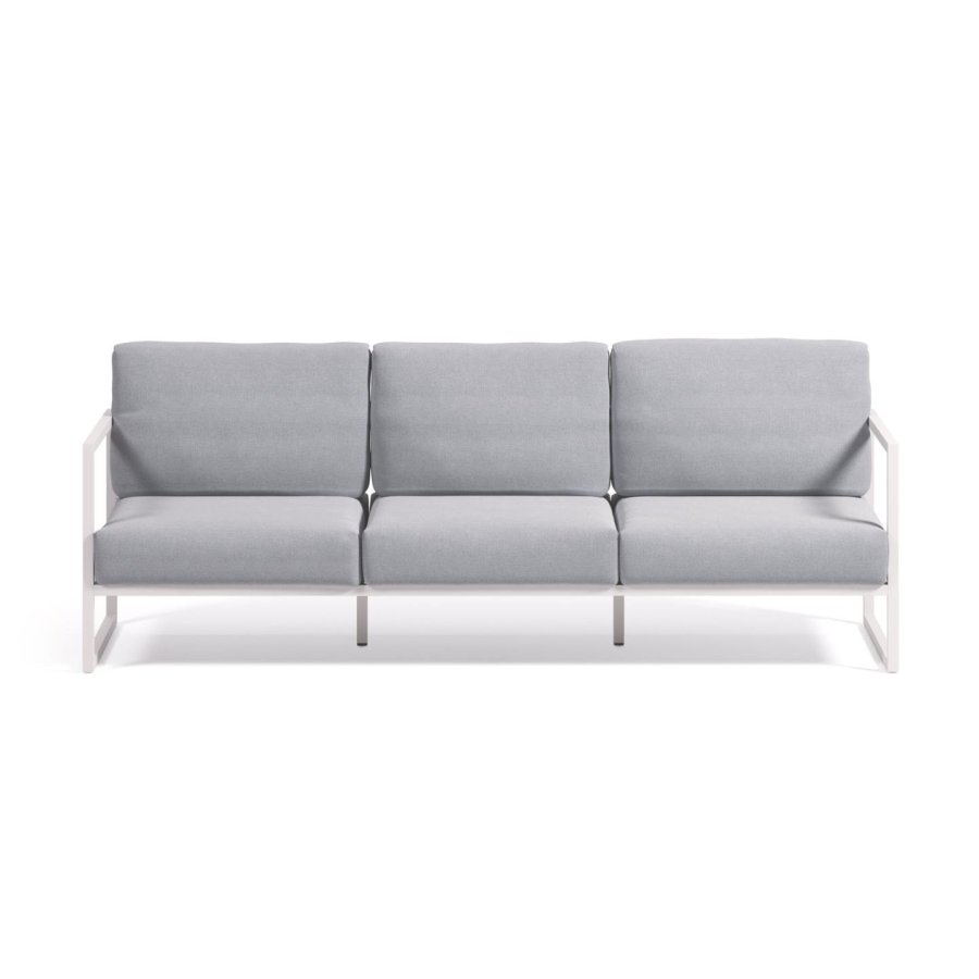 KAVE HOME Comova 3 pers. havesofa - bl� stof og hvid aluminium