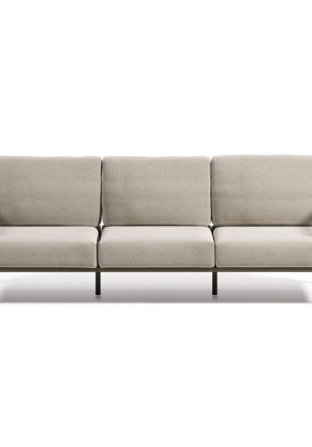 KAVE HOME Comova 3 pers. havesofa - lysegr stof og grn aluminium