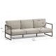 KAVE HOME Comova 3 pers. havesofa - lysegr stof og grn aluminium