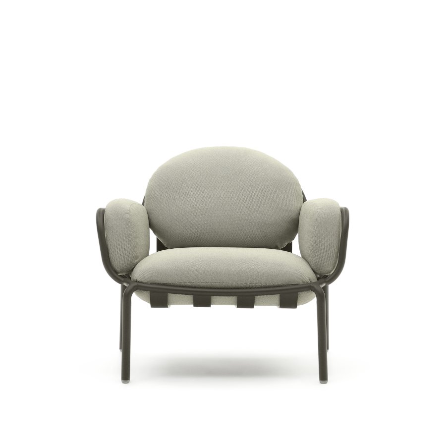 KAVE HOME Joncols hagestol, med beige puter - grnn aluminium