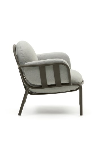 KAVE HOME Joncols udend�rs l�nestol, m. arml�n - gr� stof og gr�n aluminium