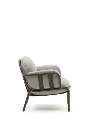 KAVE HOME Joncols udend�rs l�nestol, m. arml�n - gr� stof og gr�n aluminium