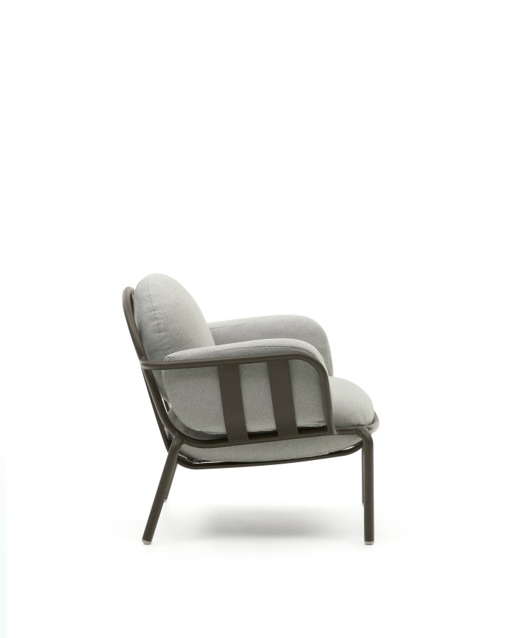 KAVE HOME Joncols udend�rs l�nestol, m. arml�n - gr� stof og gr�n aluminium