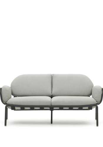 KAVE HOME Joncols 2-manns hagesofa, med gr puter - gr aluminium