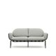 KAVE HOME Joncols 2-manns hagesofa, med gr puter - gr aluminium