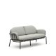 KAVE HOME Joncols 2-manns hagesofa, med gr puter - gr aluminium