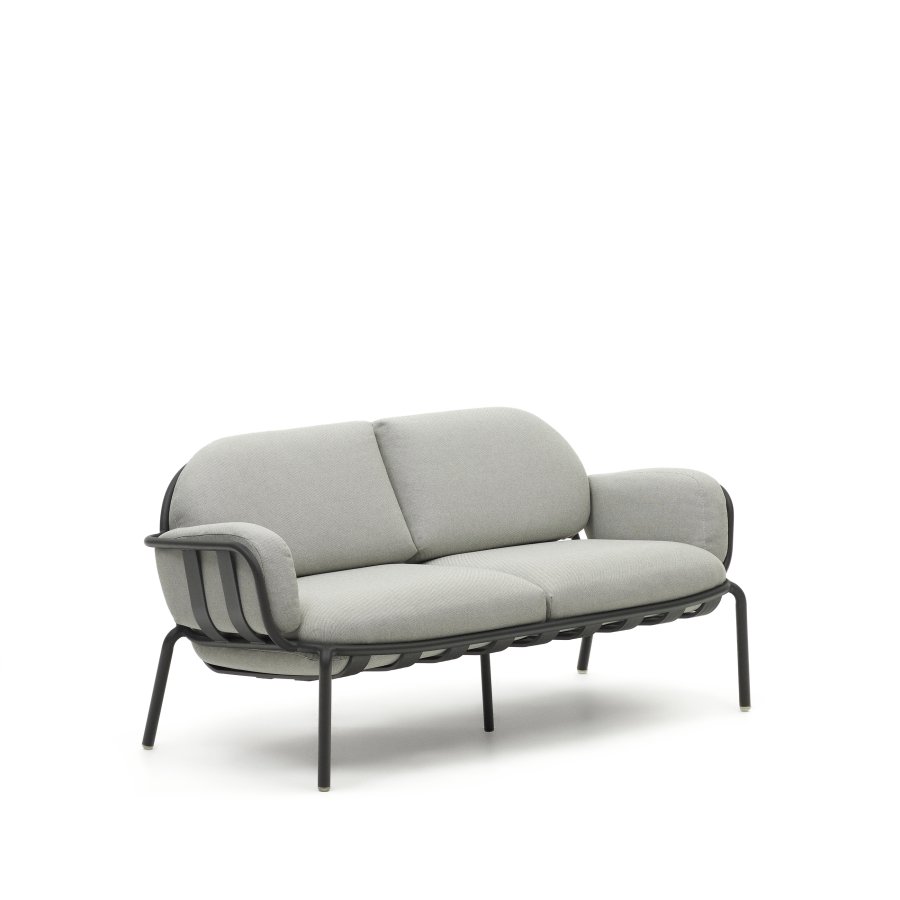 KAVE HOME Joncols 2-manns hagesofa, med gr puter - gr aluminium