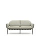 KAVE HOME Joncols 2-manns hagesofa, med beige puter - grnn aluminium