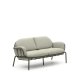 KAVE HOME Joncols 2-manns hagesofa, med beige puter - grnn aluminium