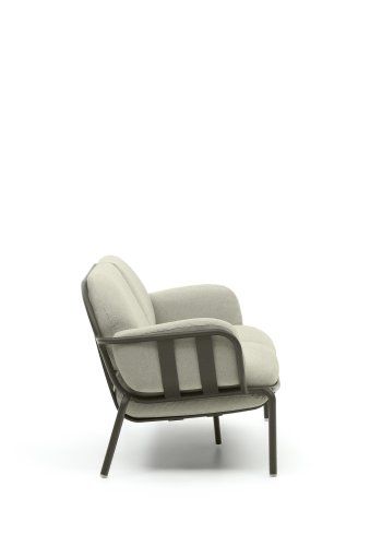 KAVE HOME Joncols 2-manns hagesofa, med beige puter - grnn aluminium