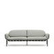KAVE HOME Joncols 3-manns hagesofa, med gr puter - gr aluminium