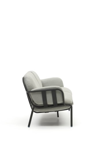 KAVE HOME Joncols 3-manns hagesofa, med gr puter - gr aluminium