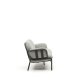 KAVE HOME Joncols 3-manns hagesofa, med gr puter - gr aluminium