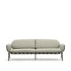 KAVE HOME Joncols 3-manns hagesofa, med beige puter - grnn aluminium