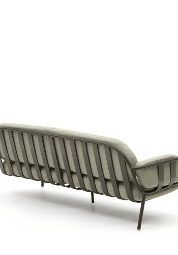 KAVE HOME Joncols 3-manns hagesofa, med beige puter - grnn aluminium