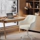 SONGMICS OBG019W01 Hemmakontorsstol Snurrstol H&ouml;jdjusterbar Upp till 110 kg B&auml;rbarhet Andningsbart sherpatyg och polyuretan (PU) F&ouml;r arbetsrum Sovrum Cappuccino Beige