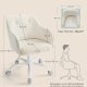 SONGMICS OBG019W01 Hemmakontorsstol Snurrstol H&ouml;jdjusterbar Upp till 110 kg B&auml;rbarhet Andningsbart sherpatyg och polyuretan (PU) F&ouml;r arbetsrum Sovrum Cappuccino Beige