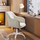 SONGMICS OBG019W01 Hemmakontorsstol Snurrstol H&ouml;jdjusterbar Upp till 110 kg B&auml;rbarhet Andningsbart sherpatyg och polyuretan (PU) F&ouml;r arbetsrum Sovrum Cappuccino Beige