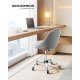 SONGMICS Homeoffice OBG020G01 Snurrstol, Skrivbordsstol, Skumstoppning, H&ouml;jdjusterbar, F&ouml;r Studie, Sovrum, Gr�