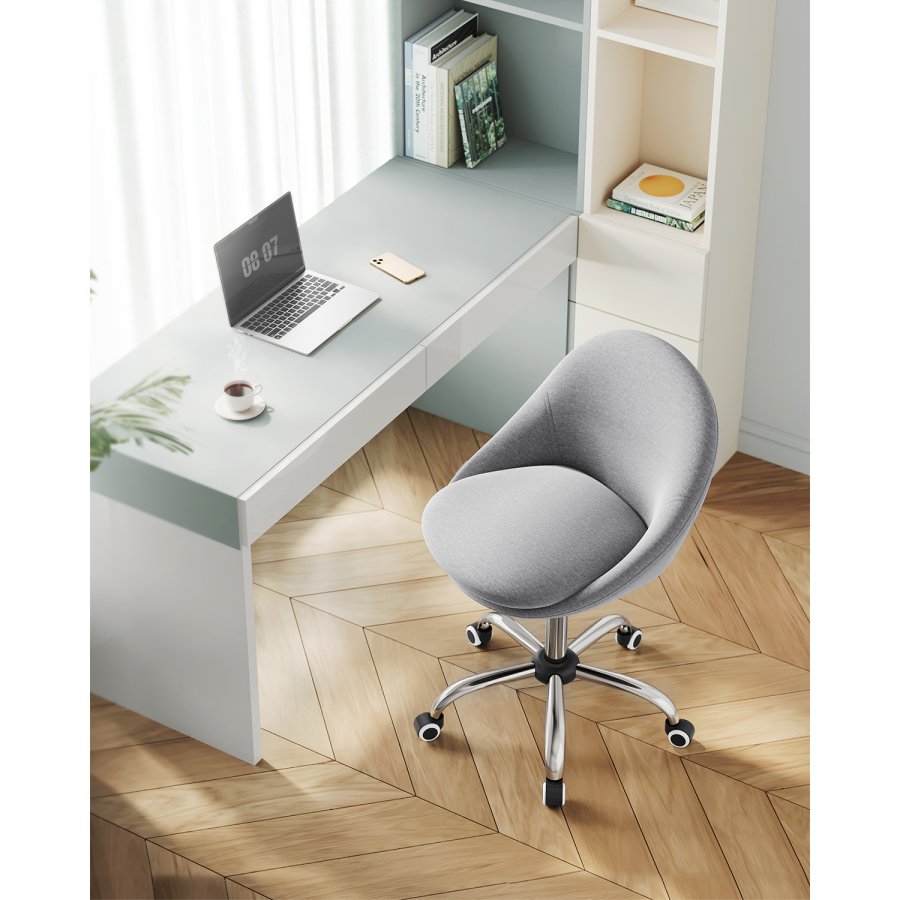 SONGMICS Homeoffice OBG020G01 Snurrstol, Skrivbordsstol, Skumstoppning, H&ouml;jdjusterbar, F&ouml;r Studie, Sovrum, Gr�