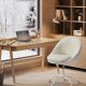 SONGMICS Sherpa sminkstol f&ouml;r hemmakontor, kontorsstol, skumstoppning, h&ouml;jdjusterbar, f&ouml;r arbetsrum, sovrum, cappuccino beige/molnvit OBG020W01