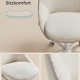 SONGMICS Sherpa sminkstol f&ouml;r hemmakontor, kontorsstol, skumstoppning, h&ouml;jdjusterbar, f&ouml;r arbetsrum, sovrum, cappuccino beige/molnvit OBG020W01