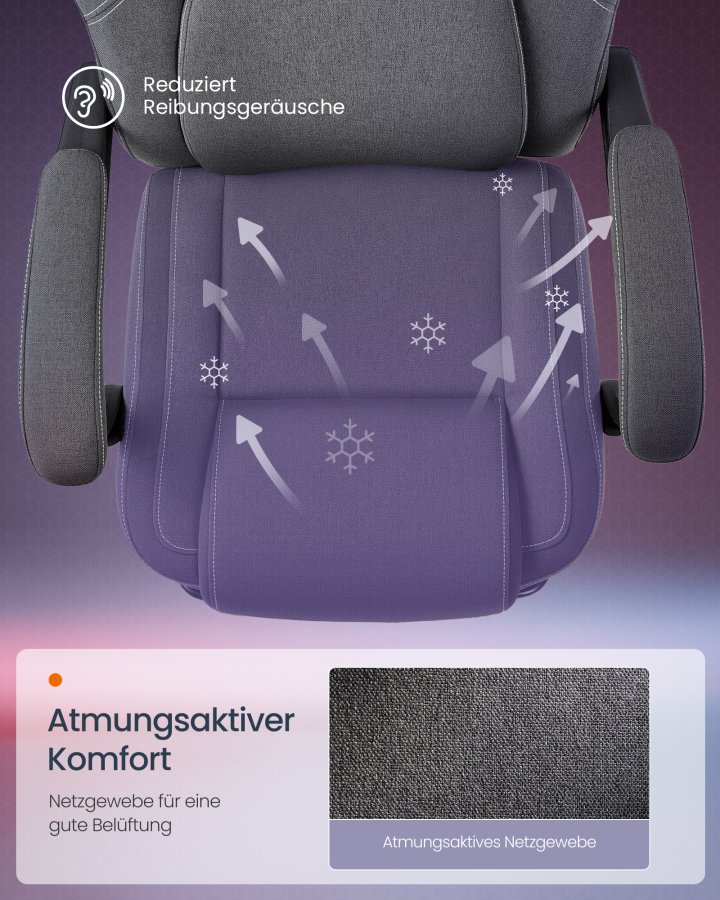 SONGMICS HOME Gamingstol Ergonomisk Computerstol med Fodst�tte Kontordrejestol med Pude Bomuld H�rblanding H�jdejusterbar Duegr� OBG072G01