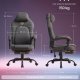 SONGMICS HOME Gamingstol Ergonomisk Computerstol med Fodst�tte Kontordrejestol med Pude Bomuld H�rblanding H�jdejusterbar Duegr� OBG072G01