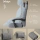 SONGMICS Gamingstol, Kontorcomputerstol, Ergonomisk Design, Med Fodst�tte, Justerbar Nakkest�tte, L�ndest�tte, 150 kg Belastningskapacitet, Skifergr� OBG077G01