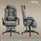 SONGMICS Gamingstol, Kontorcomputerstol, Ergonomisk Design, Med Fodst�tte, Justerbar Nakkest�tte, L�ndest�tte, 150 kg Belastningskapacitet, Skifergr� OBG077G01