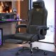 SONGMICS Gamingstol, Kontorstol, Skrivebordsstol, Ergonomisk Gamingstol, S�dehynde med fjedre, Fodst�tte, Arml�n med synkron mekanisme, Bl�ksort OBG079B01