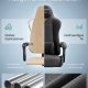 SONGMICS Gamingstol, Kontorstol, Skrivebordsstol, Ergonomisk Gamingstol, S�dehynde med fjedre, Fodst�tte, Arml�n med synkron mekanisme, Bl�ksort OBG079B01