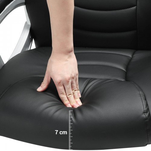 SONGMICS OBG21B - Silla de Oficina, Color Negro