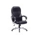 SONGMICS OBG22B - Snurrstol f&ouml;r kontor, arbetsstol, ergonomisk, PU, med hjul, svart, 76x66x32
