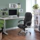 SONGMICS OBG22B - Snurrstol f&ouml;r kontor, arbetsstol, ergonomisk, PU, med hjul, svart, 76x66x32